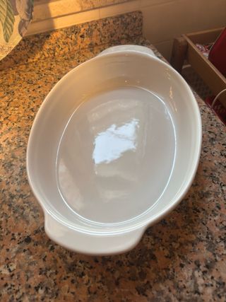 Pirofila ovale in ceramica bianca