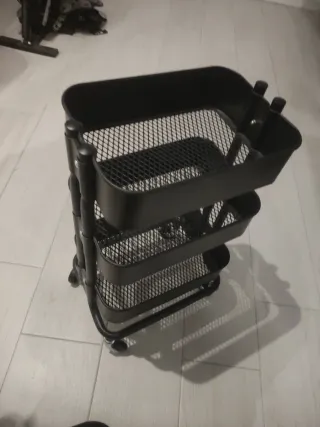 Carrito almacenaje 3 alturas negro