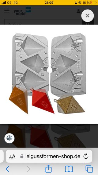 Molde para plomos de pesca pirámide