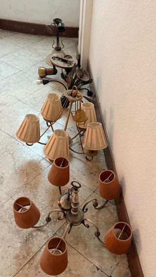 Lote 5 Lámparas Vintage metálicas, vente local