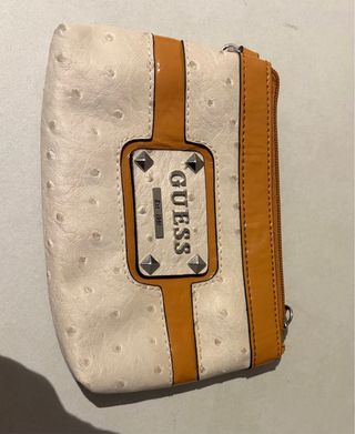 Cartera de mano Guess beige y naranja