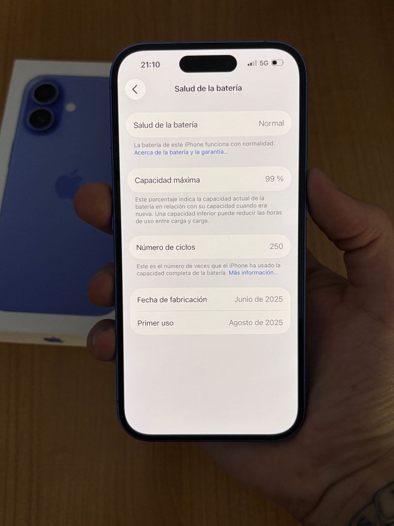 iPhone 16 Azul 99% Batería afbeelding 3