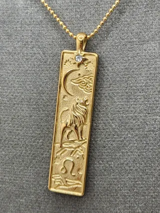 Colgante Leo Acero Quirúrgico Baño Oro