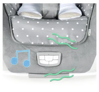 Columpio para bebé gris con puntos blancos