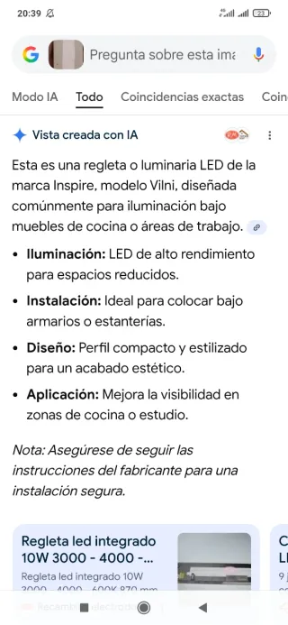 Regleta LED Inspire Vilni (2 unidades)