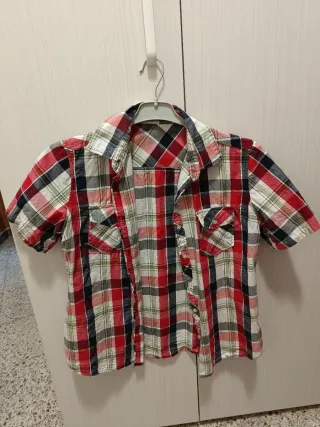 Camisa cuadros manga corta