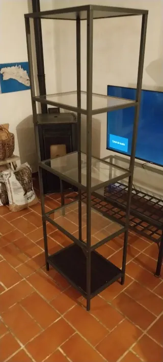 Estantería metálica 4 alturas cristal