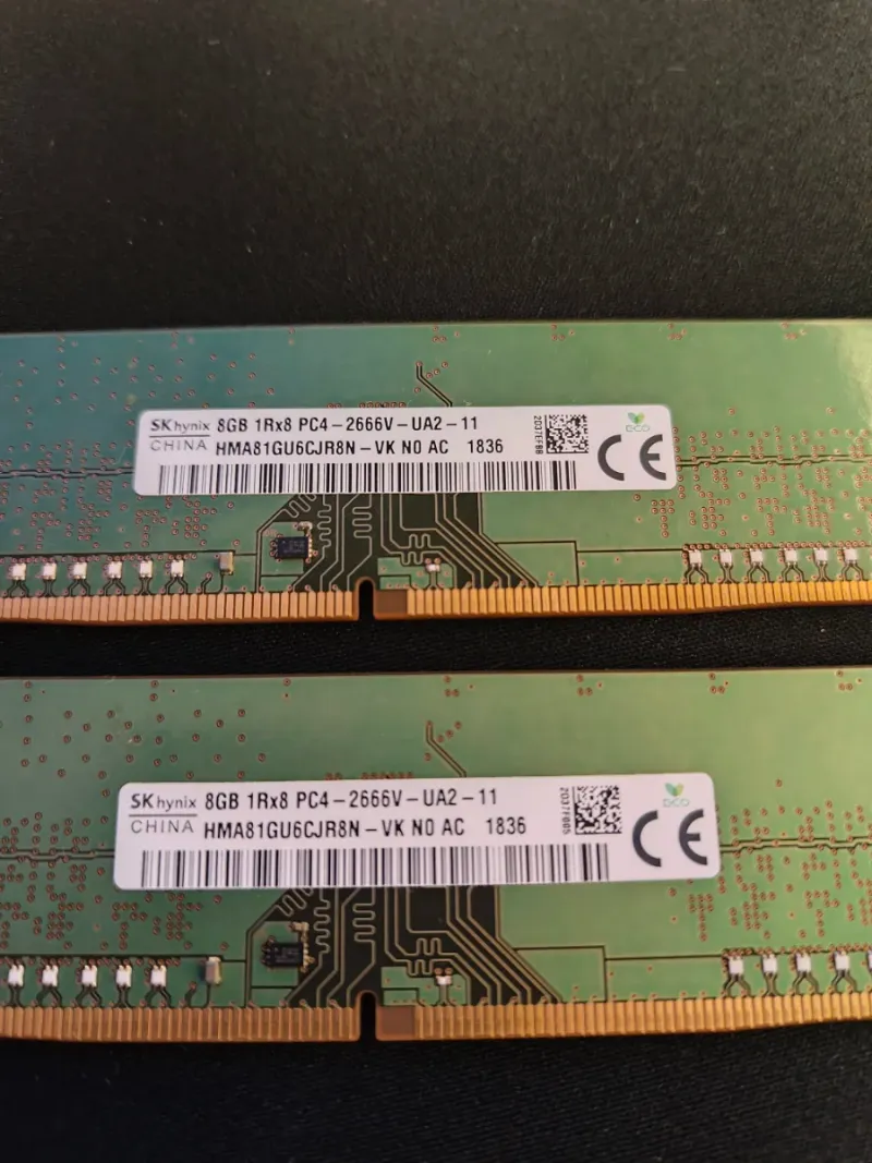 16GB-  SK Hynix 8GB DDR4 PC4-2666V RAM afbeelding 2