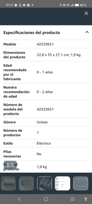 Esterilizador de biberones eléctrico. nuevo caja