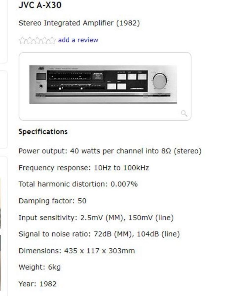 Amplificador JVC A-X30 Plata afbeelding 10