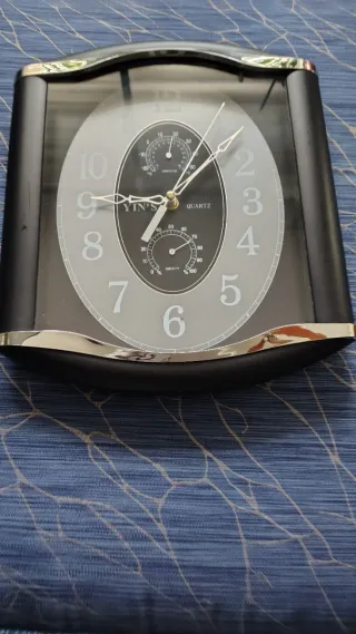 Reloj de pared YIN'S con termómetro y higrómetro