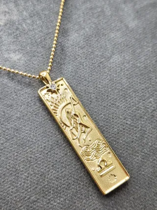 Colgante Libra Acero Quirúrgico Baño Oro