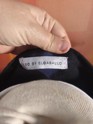 Cárdigan El Caballo punto fino azul y negro