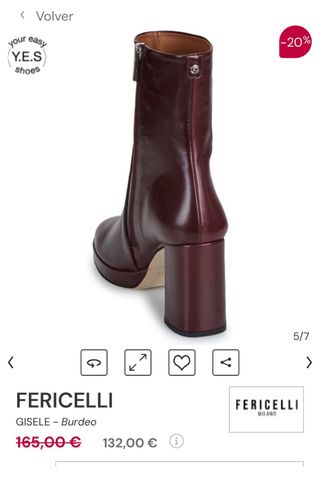 Botines burdeos PIEL Y CUERO tacón y plataforma