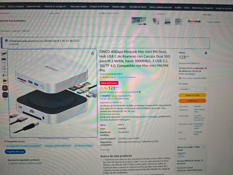 Orico Mac mini M4 Dock 40Gbps afbeelding 7