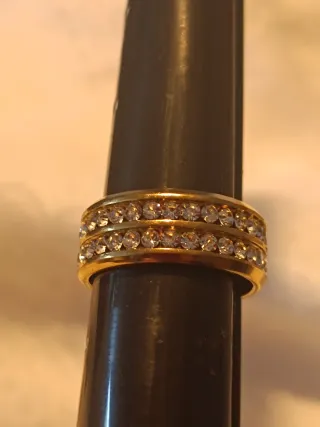 Anillo Alianza Doble "Brillante". Acero inoxidable