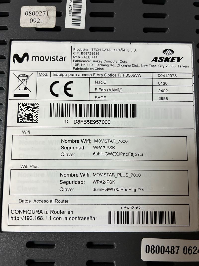 Router HGU Movistar Smart Wifi afbeelding 7