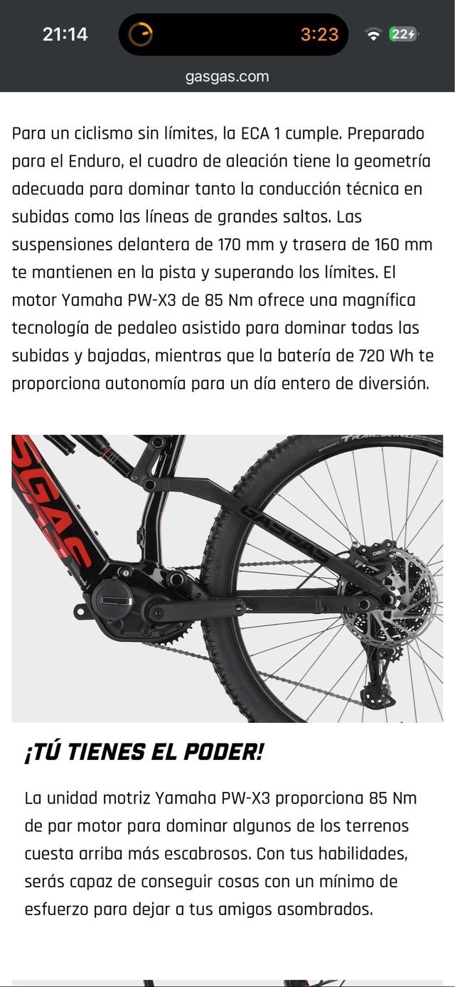 Bicicleta Eléctrica Gas Gas ECA 1