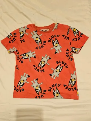 Camiseta manga corta niño Bluey talla 5-6 116cm