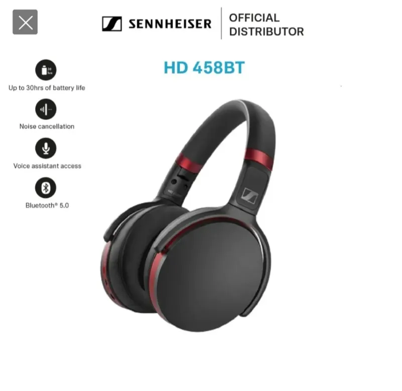 Auriculares Sennheiser HD 458BT Negros / Rojo afbeelding 6