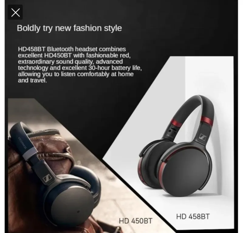 Auriculares Sennheiser HD 458BT Negros / Rojo afbeelding 7