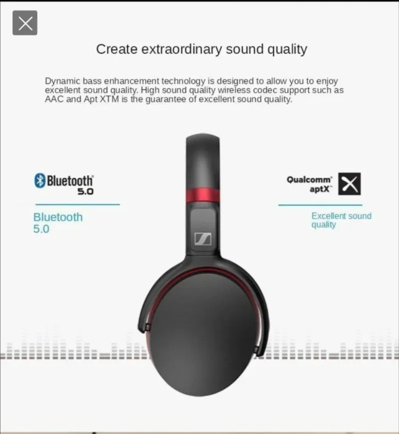 Auriculares Sennheiser HD 458BT Negros / Rojo afbeelding 9