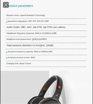 Auriculares Sennheiser HD 458BT Negros / Rojo