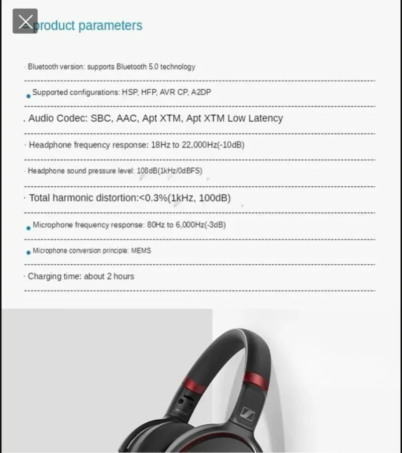 Auriculares Sennheiser HD 458BT Negros / Rojo afbeelding 10