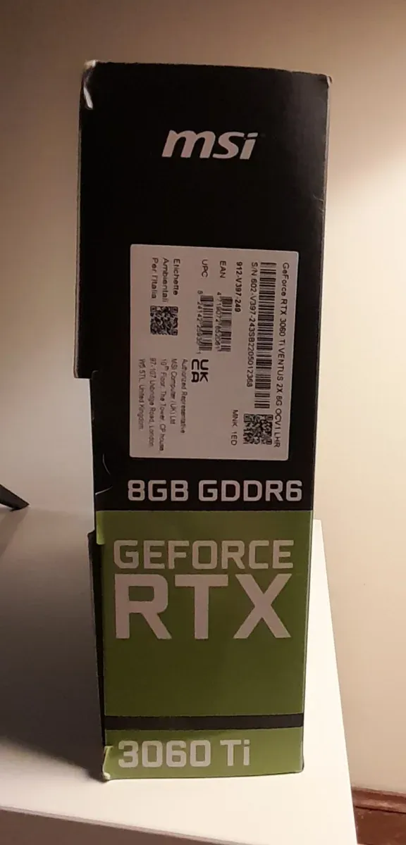 Caja - Embalaje gráfico MSI GeForce RTX 3060 Ti afbeelding 4