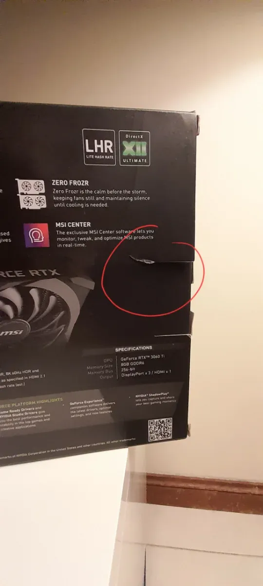 Caja - Embalaje gráfico MSI GeForce RTX 3060 Ti afbeelding 9