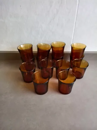 Vasos Duralex ámbar pequeños