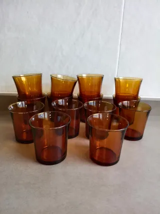 Vasos Duralex ámbar pequeños