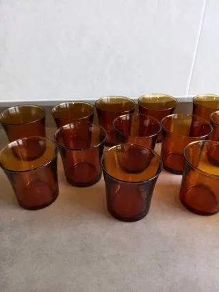 Vasos Duralex ámbar pequeños