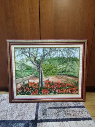 Cuadro Óleo Paisaje Jardín