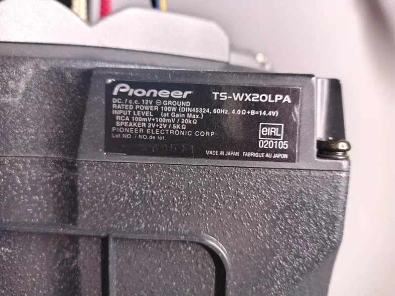 Subwoofer Pioneer TS-WX20LPA 200w en excelentes condiciones con cinturón afbeelding 2