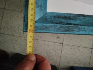 Espejo Marco Madera Azul Marrón 80x60