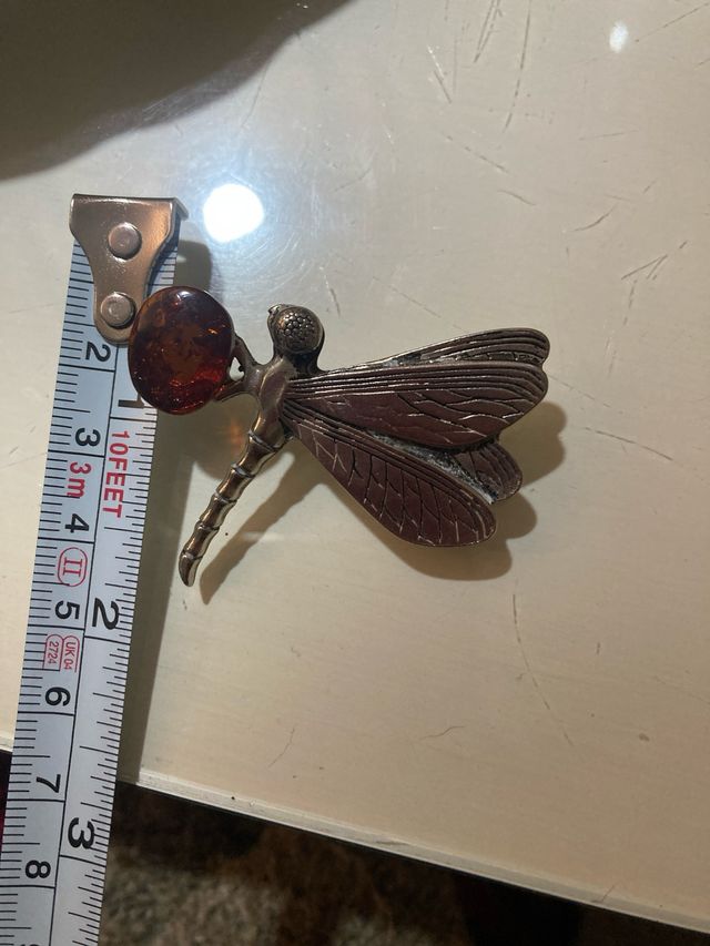 Broche Libélula con Piedra estilo ambar