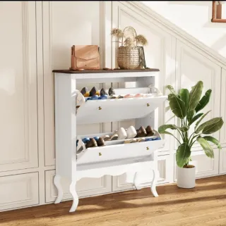 Zapatero Blanco y Marrón