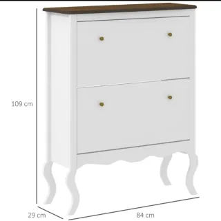 Zapatero Blanco y Marrón