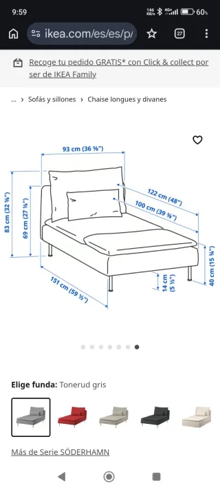 Diván / Chaiselongue azul verdoso