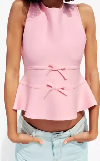 Top peplum rosa