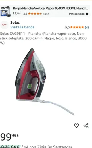 Plancha Solac Evolution Sensor