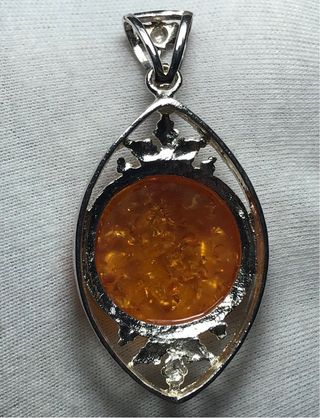 Colgante Grande Plata Ley Ámbar + Regalo