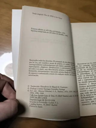 Sobre la voluntad en la naturaleza