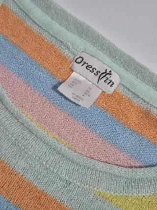 Jersey sweater rayas tonos pastel retro