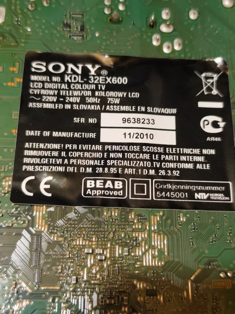 Placa Main 1-881-019-13 TV SONY 32EX600 afbeelding 4