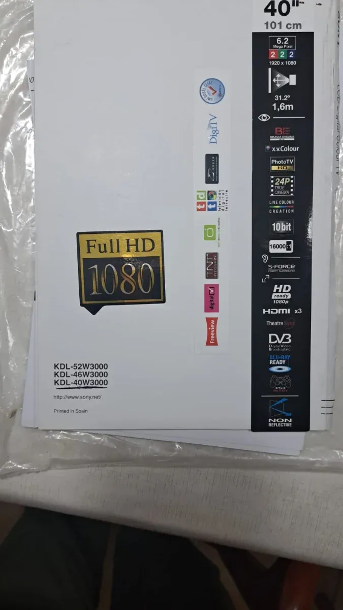 Televisor Sony KDL-40W3000 afbeelding 2