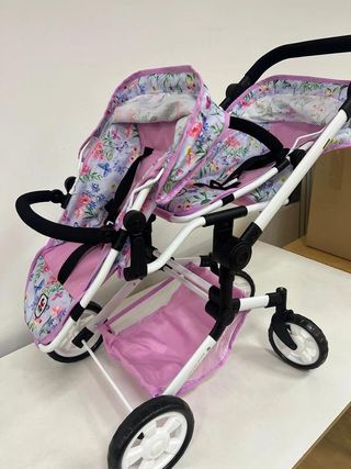 Carrito gemelar para muñecas