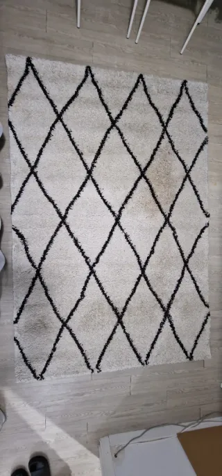 Set di 3 tappeti bianco, nero e grigio