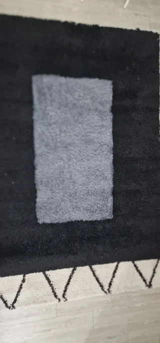 Set di 3 tappeti bianco, nero e grigio